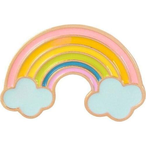 Fashion Colorful Enamel Pin Brooches For Women Cartoon Creative Mini Rainbow Metal Brooch Pins Denim Hat Badge Collar Jewelry