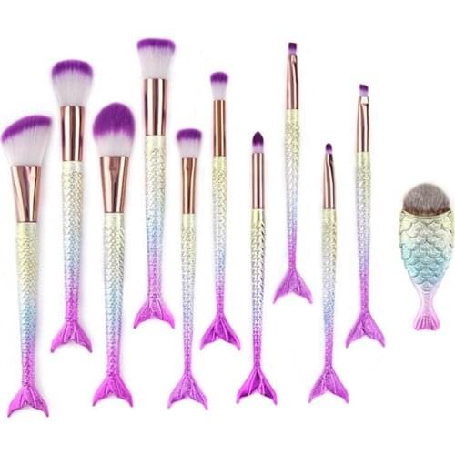 Natural Hair Colorful Makeup Brushes Professional Foundation Powder Blush Eyeshadow Eyebrow Kabuki Blending Brush Set