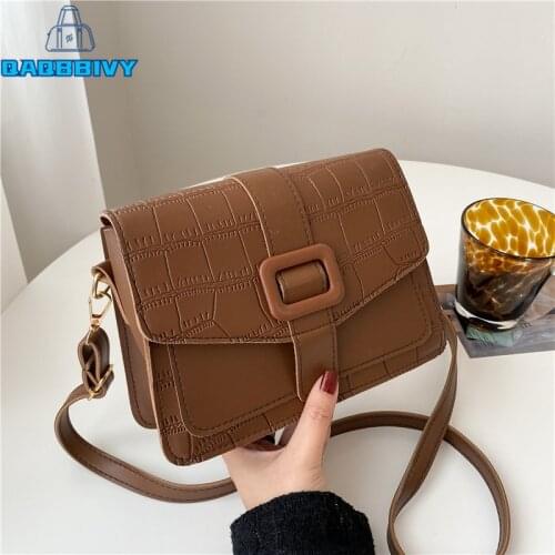 New 2021 Fashion Women PU Leather Hasp Shoulder Bag Vintage Crocodile Pattern Ladies Casual Travel Crossbody Bags Messenger Bag