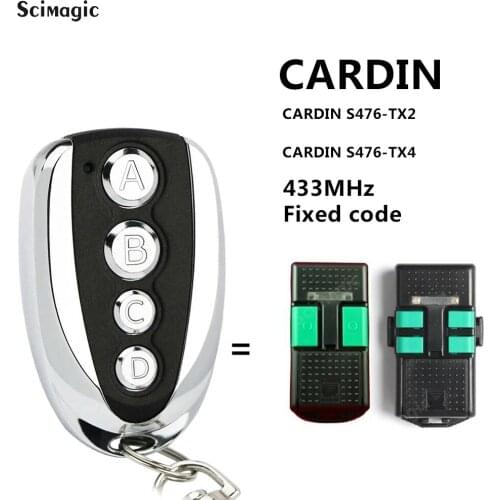 New for CARDIN S476 TX2 TX4 Garage Gate Door Remote Control 433 mhz 4ch Fixed Code Keychain Clone 433.92