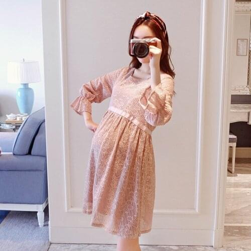 Maternity Clothes 2018 Spring Summer Maternity dress Lace Patchwork Plus Size Loose Dress Pregnancy Clothes for Pregnant Women