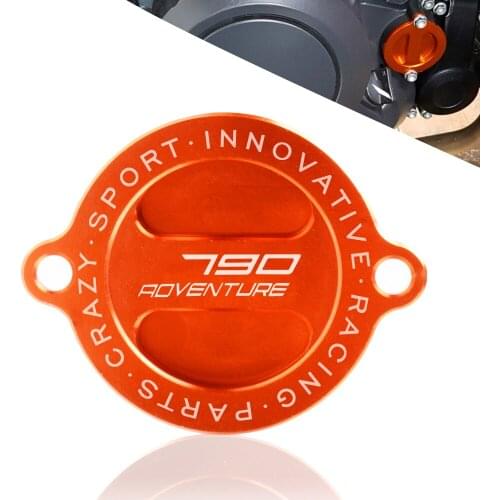 Adventure Orange Motorcycle CNC Adventure Engine Oil Filter Cover Cap For 790 790Adventure R/S 790 Adventure 2019 Up
