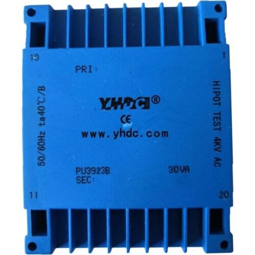 PU3923B UI39 Series 30VA 2*115V 2*18V PCB encapsulated transformer