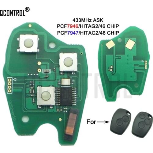 QCONTROL Car Remote Key Electronic Circuit Board for Renault Wind Clio Modus Kangoo Master Twingo 2004 - 2016 ID46 PCF7946/7947