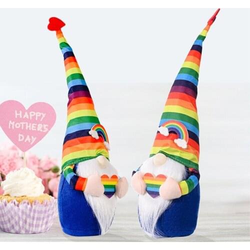 Rainbow Gnome Tomte Dwarf Faceless Doll Stuffed Plush Toy Scandinavian Swedish Elfs Home Decoration Ornaments