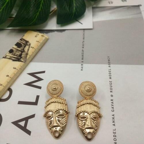 Retro geo figure Stud statement Earrings punk Party Show Gift Brincos super runway rare work vintage Jewelry