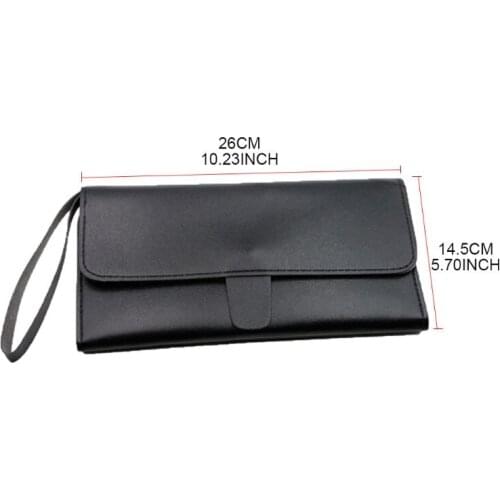 Foldable Hair Scissor Bag PU Leather Scissors Pack Barber Hairdressing Tool Pouch Case