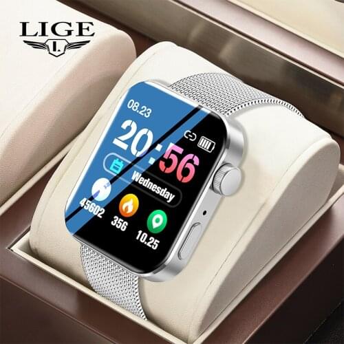 LIGE Smart Watch Men Women Waterproof Watches Dial Call Smartwatch Full Touch Bracelet Monitor Sports For Apple Xiaomi Huawei