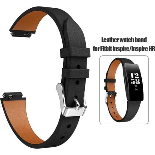 Replacement Smart Watch Bracelet Leather Watch Band Wrist Strap Belt Smartwatch Belt Parts for Fitbit Inspire/Inspire HR