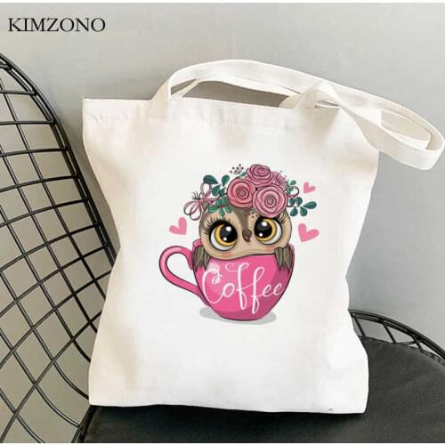 Owl shopping bag bolsa shopping tote grocery bag string jute cloth tote cabas