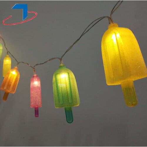LED Ice Lolly String light Ice cream Light Summer for Garden Decorative Party Mall Indoor Led Fairy Lights