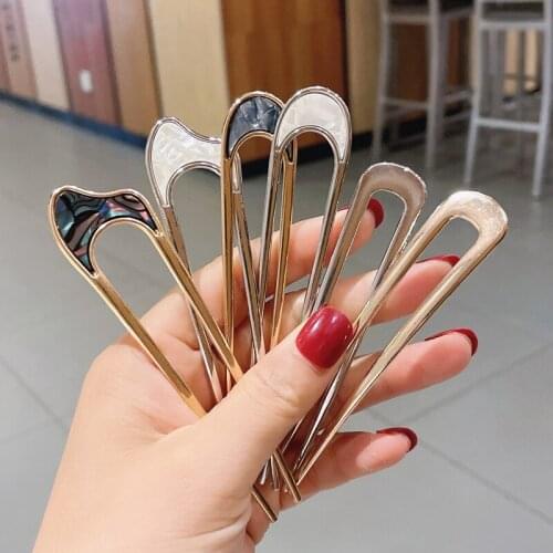 2021 New Hair Clips Japan Hairpins Hair Sticks Women Hairclip Simplicity Colorful U Shape Girls Hair Sticks Hair Accessories