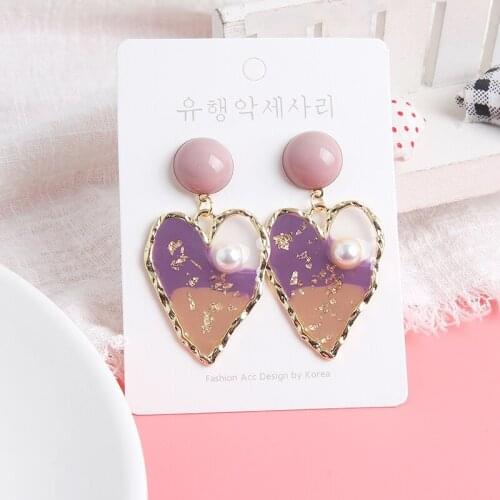 MWsonya Korean Heart-shaped Pearl Transparent Drop Earrings Women Fashion Elegant Pearl Party Boucle D'oreille Jewelry