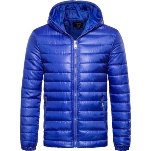 YuWaiJiaRen Winter Men Jacket Fashion Casual Thin Hooded Coat Parka Mens Brand Clothing