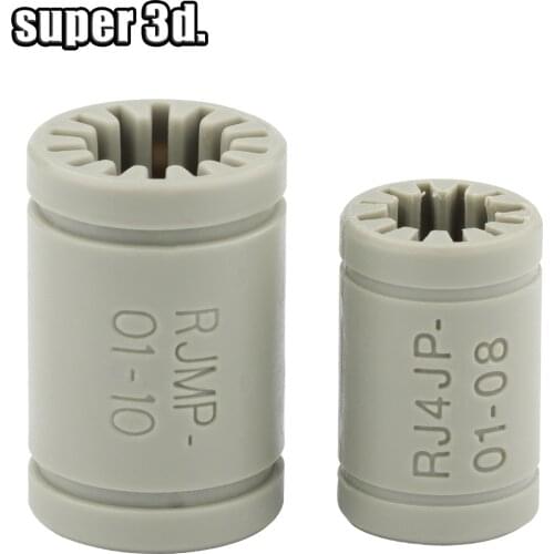 2pcs /lot RJ4JP-01-08/RJ4JP-01-10 Solid Polymer Igus Drylin LM8UU LM10UU linear Bearing 8mm 10mm shaft 3d Printer parts