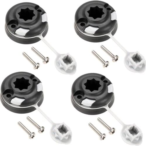 4PC Canoe Kayak Mount Base Inflatable Boat Sea Fishing Rod Holder Mount Base Tackle Fishing Kit Kayak Accessory