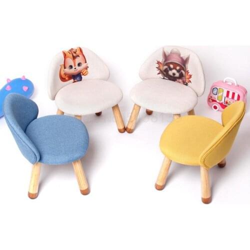600 Solid Wood Childrens Chair Baby Low Stool Kindergarten Writing Cartoon Cute Animal Back Small Bench Creative Household