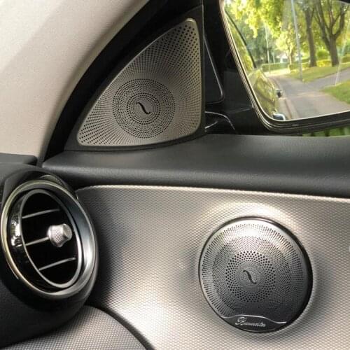 For Mercedes Benz E Class W213 Accessories Stainless Steel Interior Trim Door Audio Speaker Cover Sticker Decoration