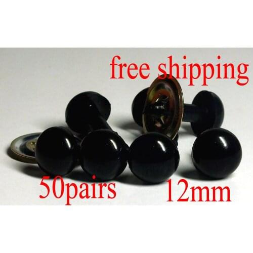 Free shipping!!50pairs 12mm Black Safety Eyes ,Toy Doll Making DIY Cute Eyes For Toys