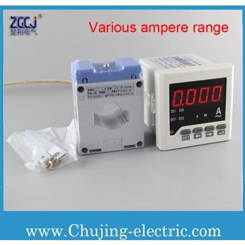 Customer specified range AC digital AC ampere meter with 1 relay alarm output digital current meter with current transformer