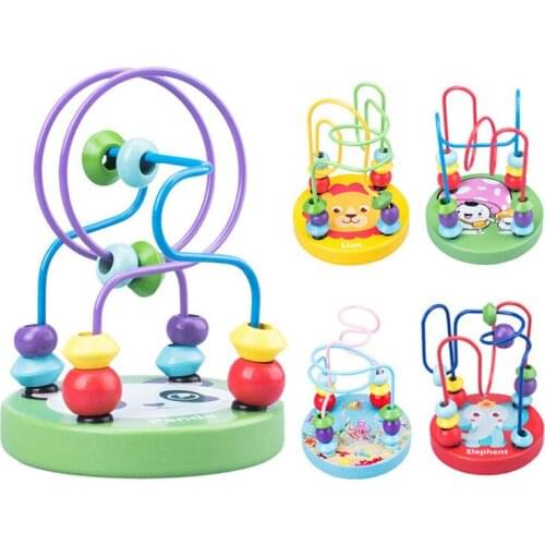 9X12cm Cribs Stroller Mobile Montessori Toys For Newborns Educational Lovely Animals Round Beads Baby Toys Children Gifts