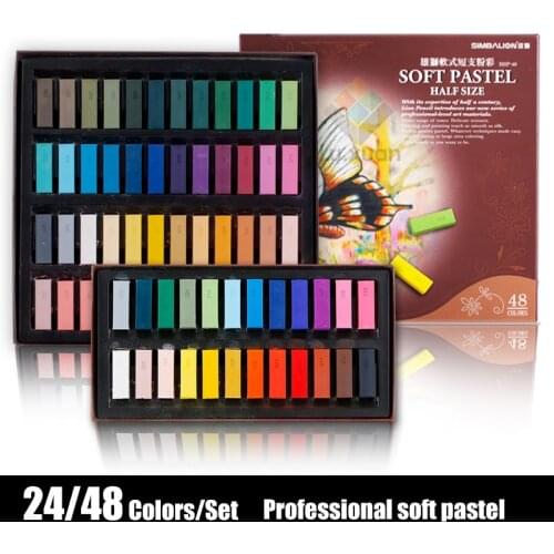 Art Painting Soft Color Chalk12/24/48 Colors/Set Professional Art Drawing Set Chalk Color Crayon Brush Stationery for Students