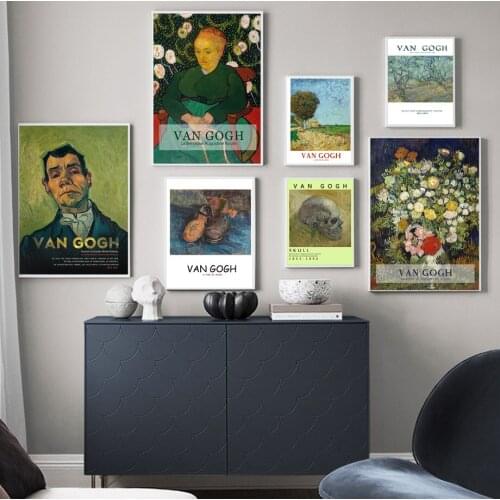 Famous Van Gogh Abstract Portrait Shoe Flower Canvas Painting Posters and Prints Wall Art Picture Home Decorative Living Room