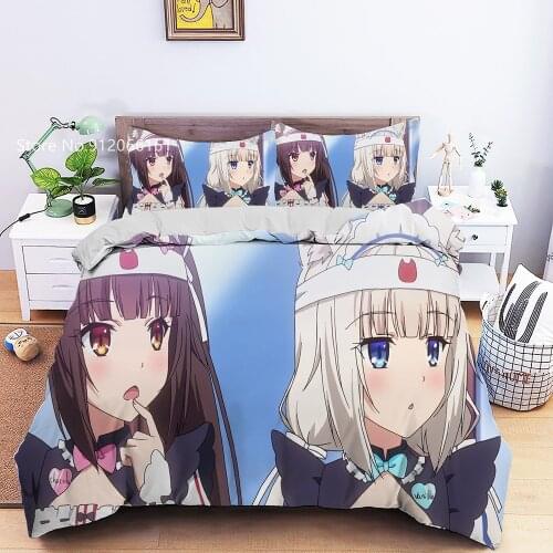 Anime Game NEKOPARA Characters Duvet Cover Home Textile Soft Microfiber Bed Cover Set 2/3pcs Kawaii Bedding Set With Pillowcase