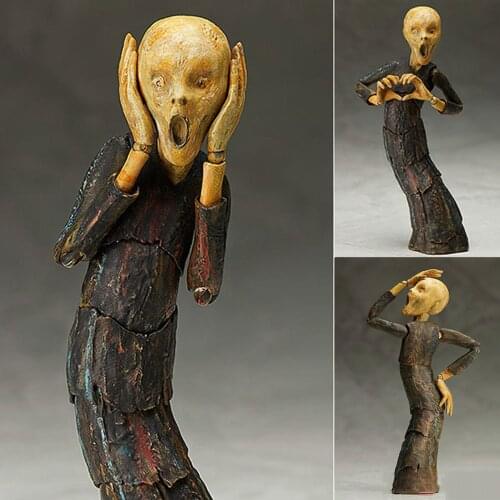 1/12 Scale Figure Model Desktop Art Museum Munchs Picture Frame Screaming 6 inch Movable Action Figure Doll Model