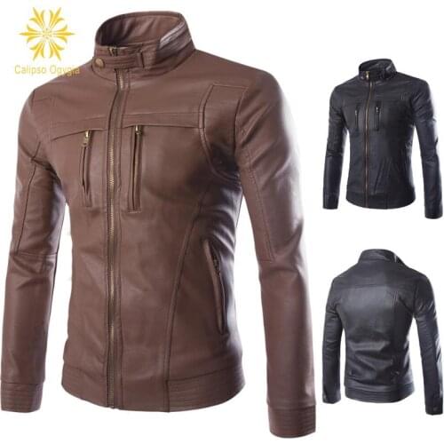 Fashion Mens leather Motorcycle Coats Jackets Washed Leather Coat M-3XL 4XL Blouson Homme Brand Clothing