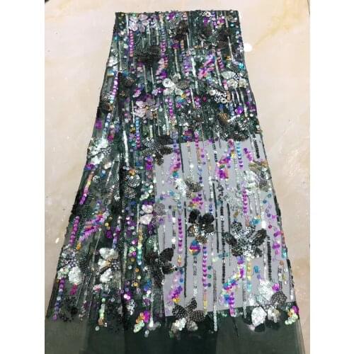 The Latest French Lace Fabric 2021 High-quality African Wedding Lace Fabric With Nigerian Sequins J4043