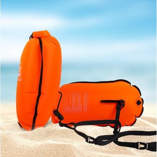 Thick PVC Storage Waterproof Swimming Bag For Adults Inflatable Swim Buoy Double Airbag Swiming Float Water Safety Accessories