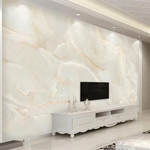Custom 3D Photo Mural Wallpaper Beige Marble Pattern Papier Peint Modern Living Room Sofa TV Background Wall Papers Home Decor