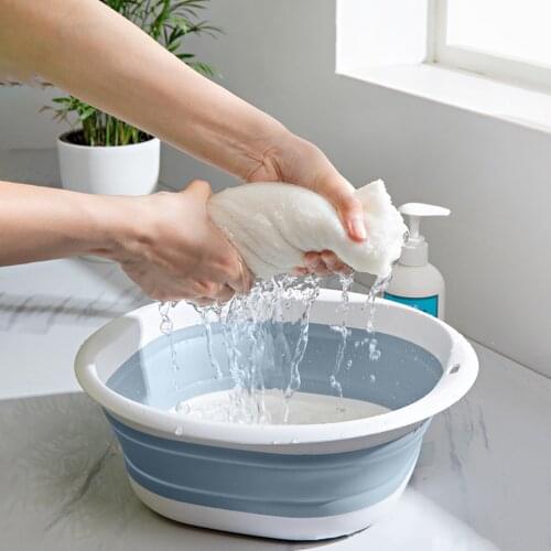 Folding Basins Portable Wash Basins Folding Laundry Tub Bathroom Kitchen Accessories Household Travel Vegetable Cleaning Tool