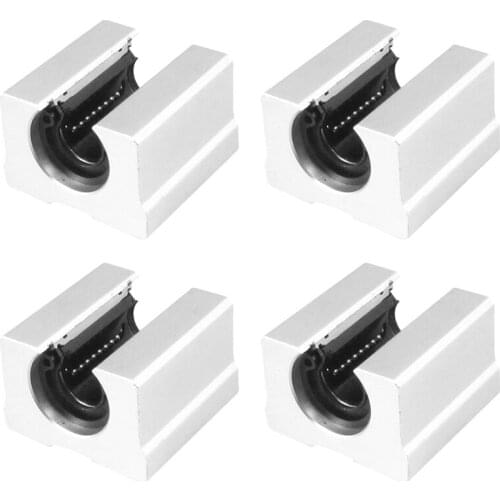 SHGO HOT-4Pcs/Lot SBR25UU 25mm Linear Ball Bearing Block CNC Router Linear Guide 3D