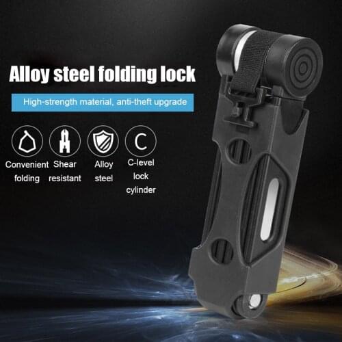 Steel Folding Bike Lock Compact Bike Lock Heavy Duty Bicycle Security Chain Password Locks