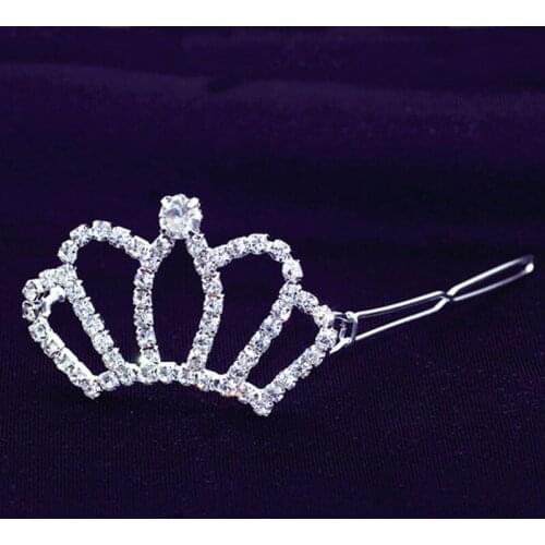 Rhinestone Crystal Crown Princess Hairpins Hair Accessories Women Hair Clip Pin Ornaments Hair Band Cute Girls Headwear