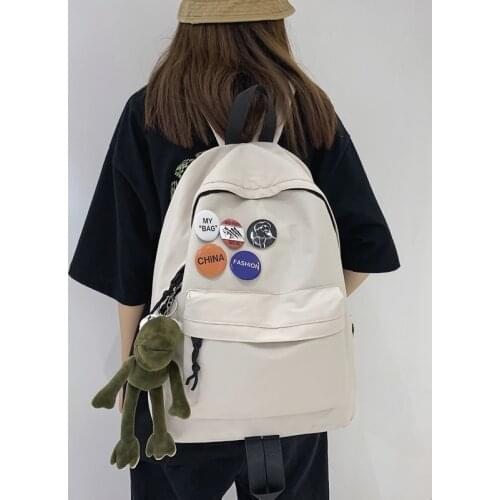 Best Quality Fabric Rucksack for School Frog Toy Solid Simple Travel Backpack 2021 New Design Big Backpack Bag for Lady