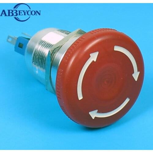 TY 2220F 22mm CE ROHS non-illuminated type mushroom emergency stop push button switch
