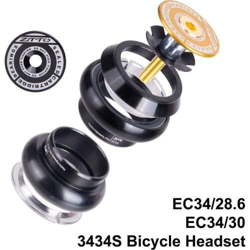 MTB 3434S Road Bike Threadless Headset 34mm EC34 CNC 1-1/8 Inch 28.6mm Straight Head Tube Fork 34 Conventional Threadless