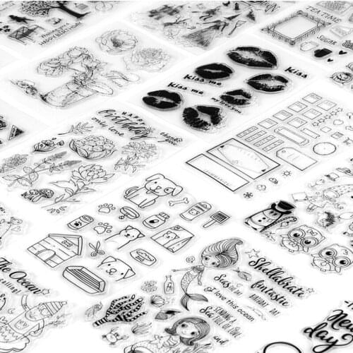 Vintage Postmark Flower Rose Clear Stamp Diy Decoration Diary Bullet Journal Planner Craft Scrapbooking Silicone Rubber Stamps