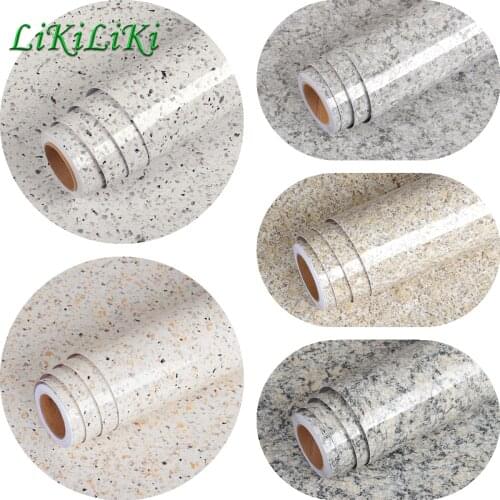 Waterproof PVC Granite Wallpaper Marble Gravel Wall Sticker For Kitchen Cabinet Countertop Self-adhesive Bathroom Contact Paper