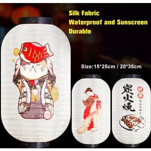Japanese Traditional Waterproof Lantern Fortune Cat Printed Bistro Ramen Sashimi Cuisine Restaurant Pub Party Festival Decor