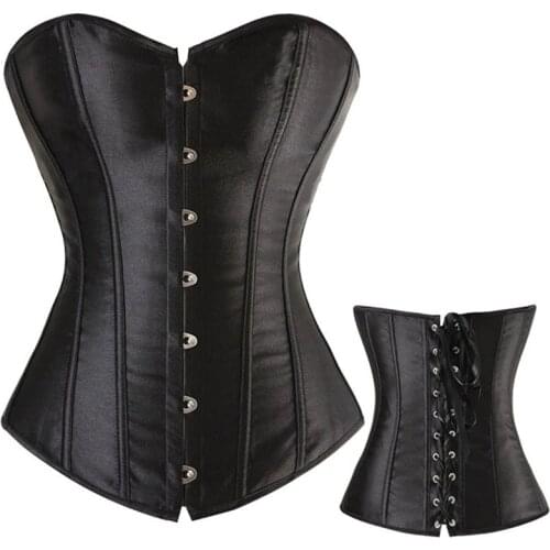 Europe Color Shapewear Sexy Women Underbust Corset Top Bustiers Workout Slimming Waist Trainer Shaper Lace Up Black Plus Size