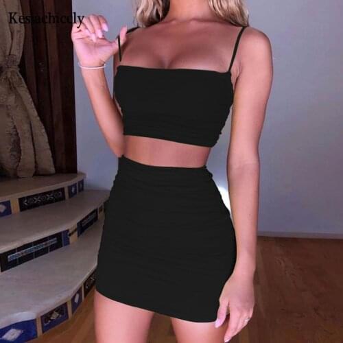 Kesiachiccly Spaghetti Strap Sexy Dress Bandage Ruched Dresses For Women Backles Bodycon Mini Party Club Dress Summer Clothes