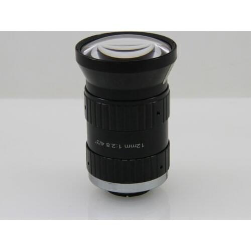 12 mm 3/4" F2.8 iris 4K C mount machine vision Non-Distorted Professional lens for IP Security CCTV camera SL-0015