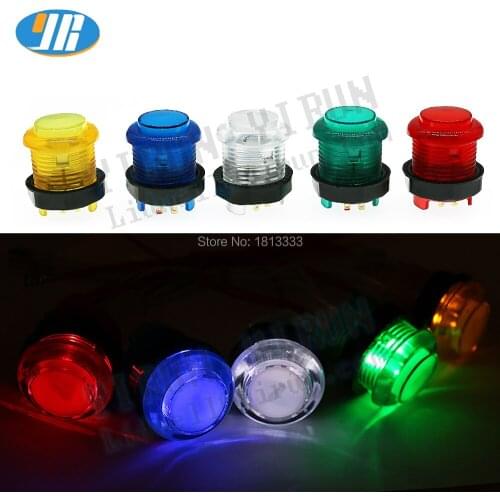50pcs 5V illuminated Arcade Push Button LED Arcade Button With Microswitch To Arcade Joystick DIY