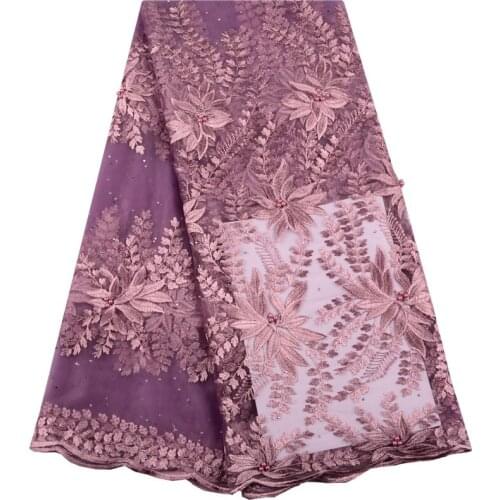 African Stones Lace Fabric 2019 High Quality Lace Bridal Lace Fabric With Beads Embroidery Tulle Mesh Lace Fabric Nigerian 1501