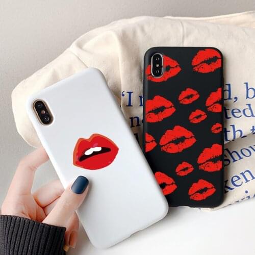 For Xiaomi Poco F3 X3 M3 Redmi K40 9A 9C NFC Note 10 9 S 8T 9S 8 7 5 6 Mi 11 10T T Pro Max Lite Sexy Girl Red Lips Kiss Case Bag