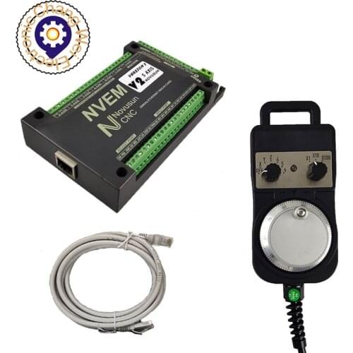 CNC controller NVEM 3/4/5/6 axis mach3 control card Ethernet interface 4/6 axis hanging handwheel MPG without emergency stop fun